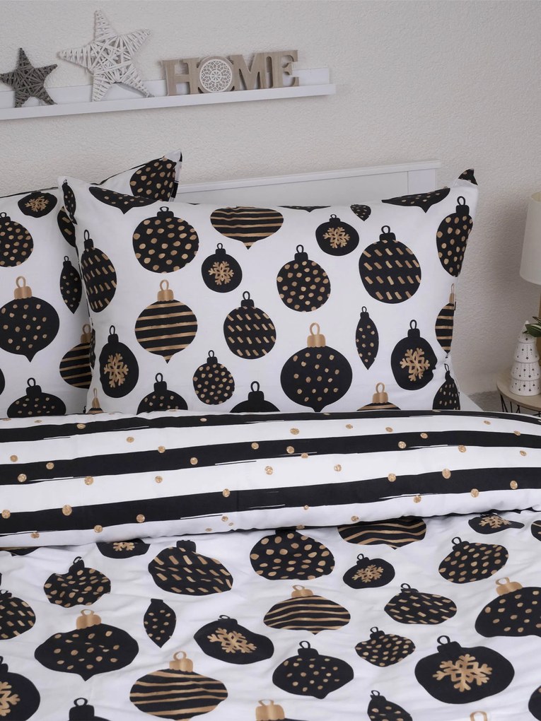 Vianočné francúzske bavlnené obliečky Renforcé – Zlaté Vianoce