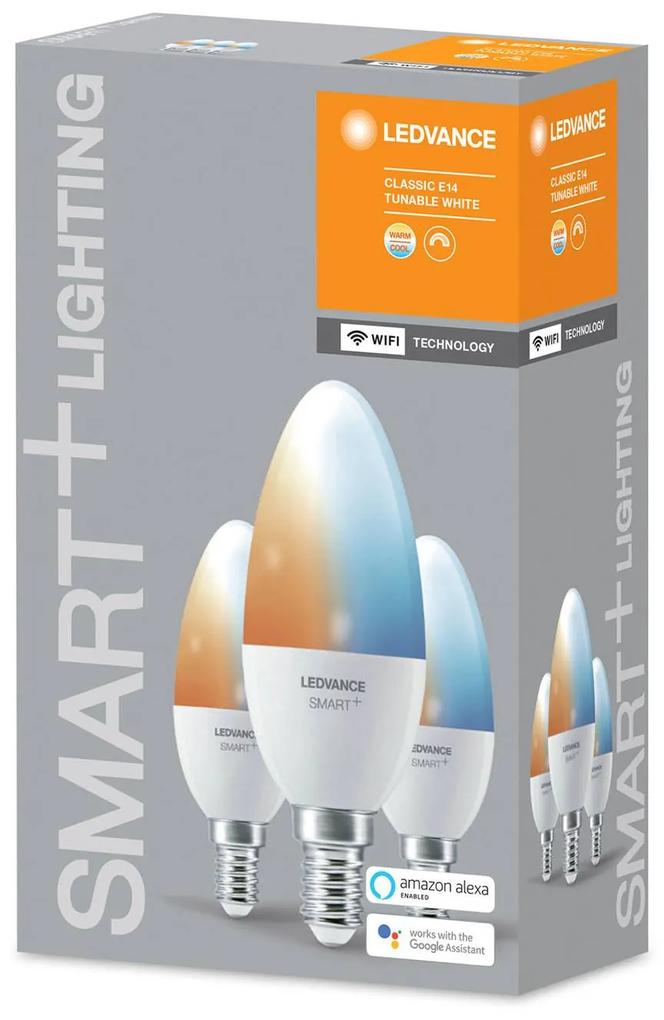 LEDVANCE SMART+ WiFi E14 5W sviečka 2700–6500K 3ks