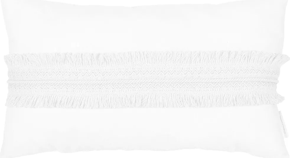 Boho obdĺžnikový vankúš s čipkou biela 35×60cm