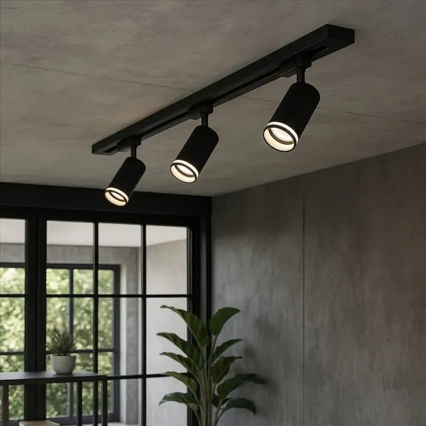 Bodové svietidlo v lištovom systéme PIPE 3xGU10/10W/230V čierne