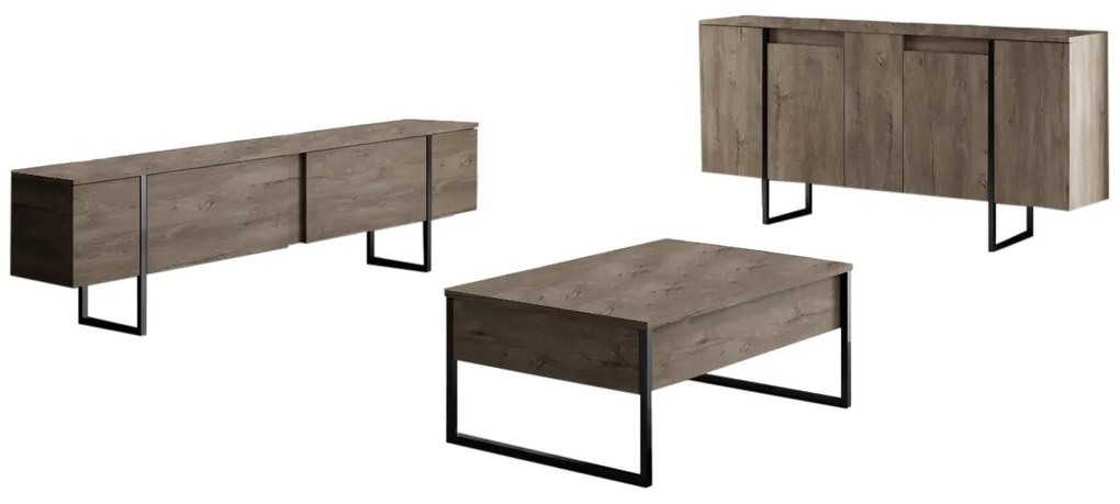 Zostava nábytku do obývacej izby Luna 1 (Orech + Čierna). Akcia -20%. Vlastná spoľahlivá doprava až k Vám domov. 1073575