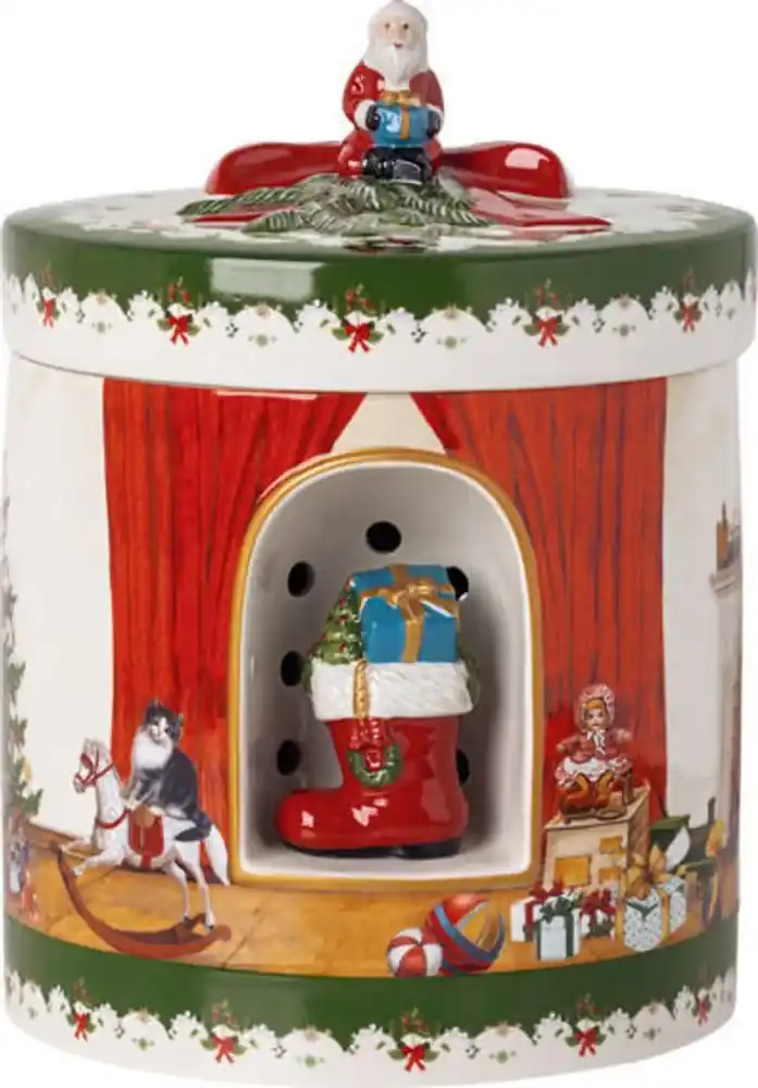 Christmas Toys hracia skrinka / svietnik, Santa s darčekmi, 16x16x21,5 cm,  Villeroy & Boch | BIANO