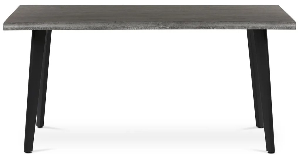 Autronic - Stůl jídelní, 160x90x75 cm, MDF deska, dekor šedý dub, kov, černý lak - HT-F4416 GREY AKCE NOVINKA