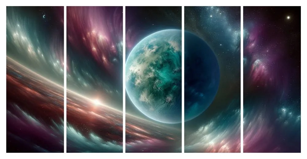5-dielny obraz galaxia a planéta