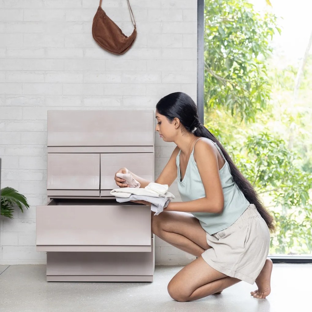 Modulárny úložný box Wave Junior Wood bez koliesok 43,4 x 27,2 x 22 cm, úzky - 1 zásuvka