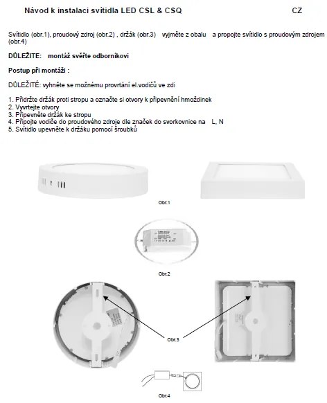 LED stropní svítidlo Ecolite LED-CSL-12W/41/CHR