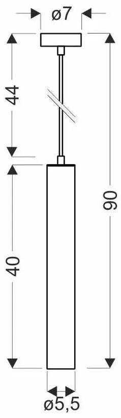 Candellux Čierny závesný luster Tubo 40cm pre žiarovku GU10 98-68125