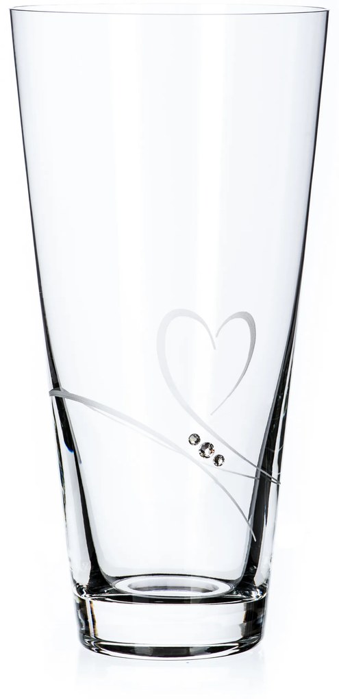 Diamante krištáľová váza Romance s kamienky Swarovski 25 cm
