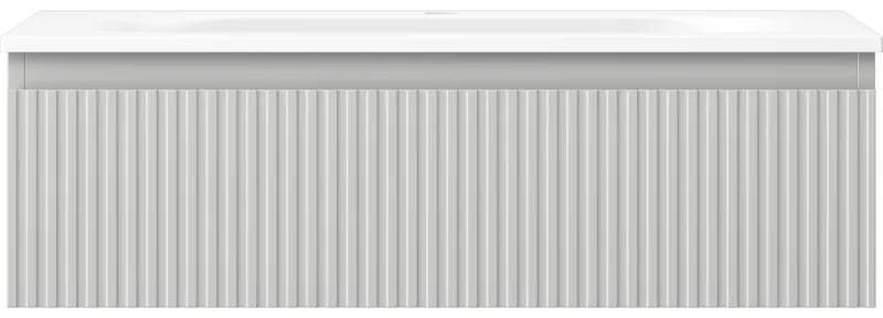 Mexen Rivel, kúpeľňová skrinka 80 cm s umývadlom Vela, 1 zásuvka, drážkovaná, šedá matná/biela matná, 91A20-08023-1-BF62-W23M01