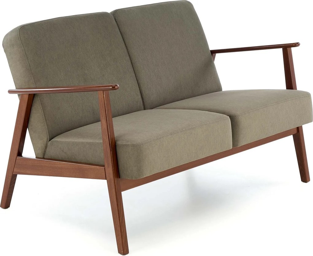 Dvojmiestna pohovka MILANO z masívu 120 cm olivová/orechová