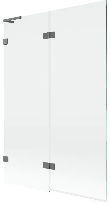 Mexen Lunar L, 2-krídlová vaňová zástena ľavá 120 x 150 cm, číre sklo, grafitová, 897L-120-100-95-00-L