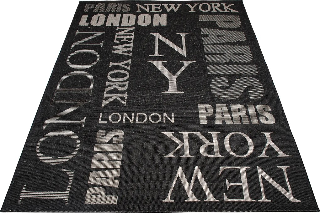 TA Koberec 20609 Čierna / strieborná Rozmer: 80x150 cm