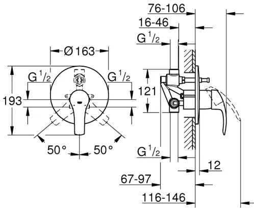GROHE 33305002 - Vaňová batéria DN 15 lesklý chróm