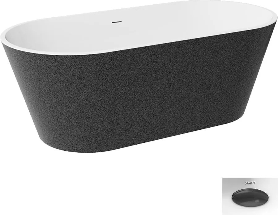 Besco Akrylátová voľne stojaca vaňa Deeva Glam G 150x75 (160x75, 170x80, 180x80) BESCO-Typ výpuste: Click-Clack so štrbinovým prepadom, chróm, BESCO-…