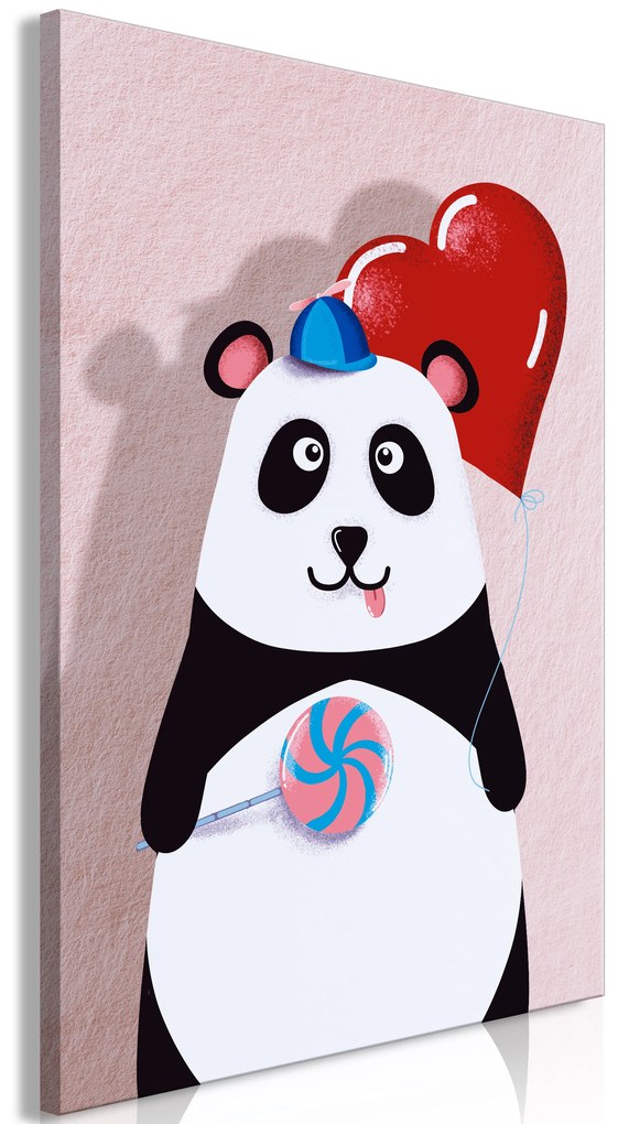 Artgeist Obraz - Panda with a Balloon (1 Part) Vertical Veľkosť: 60x90, Verzia: Standard