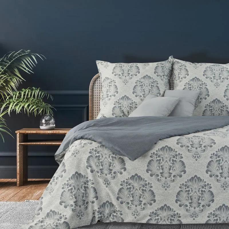 EUROFIRANY Bavlnená posteľná súprava so žakárovým vzorom 220 cm x 200 cm svetlomodrá 100 % bavlna