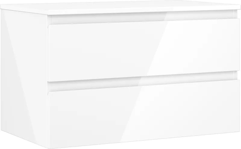 Mexen Orio, kúpeľňová skrinka 80 cm s hornou časťou, 2 zásuvky, biela lesklá, 91A10-08047-2-BFFC00