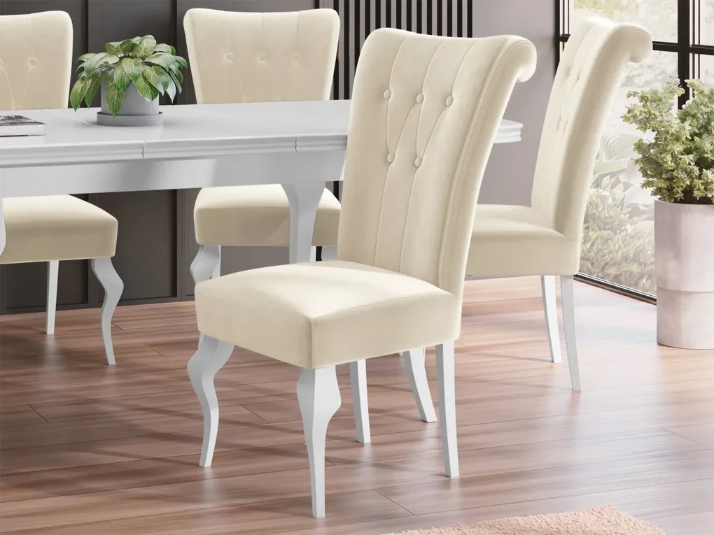 Jedálenská stolička ST63, Dostupné poťahy: Magic Velvet 2225, Farby: biela