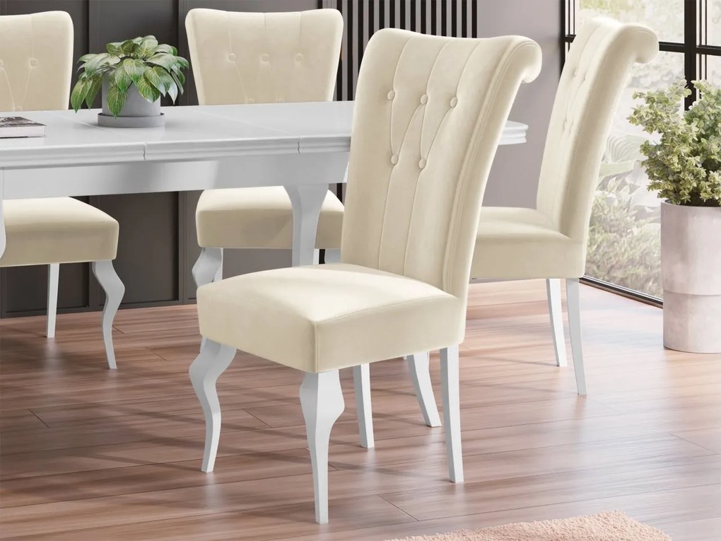Jedálenská stolička ST63, Dostupné poťahy: Magic Velvet 2258, Farby: biela