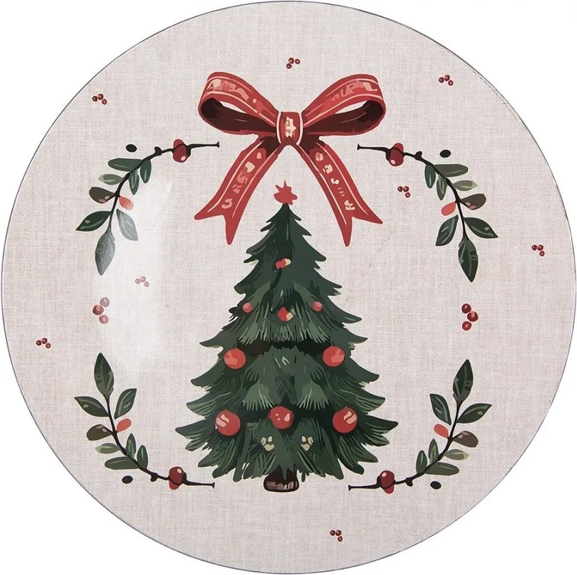 Plastový servírovací tanier so stromčekmi Christmas Harmony L - Ø 40*1 cm