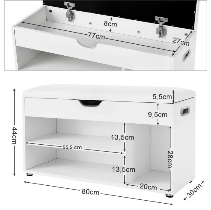 Bestent Botník s lavicou na sedenie Craft/ Grey 100x50x37cm