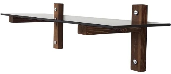 Nástenná polica 85x25 cm borovica/čierna