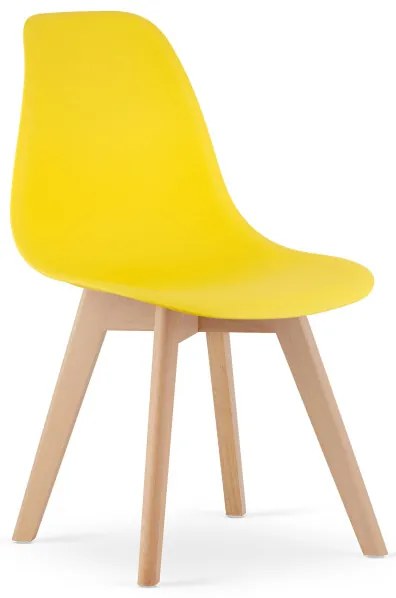 Set troch jedálenských stoličiek KITO žlté / naturálne nohy (3 ks)