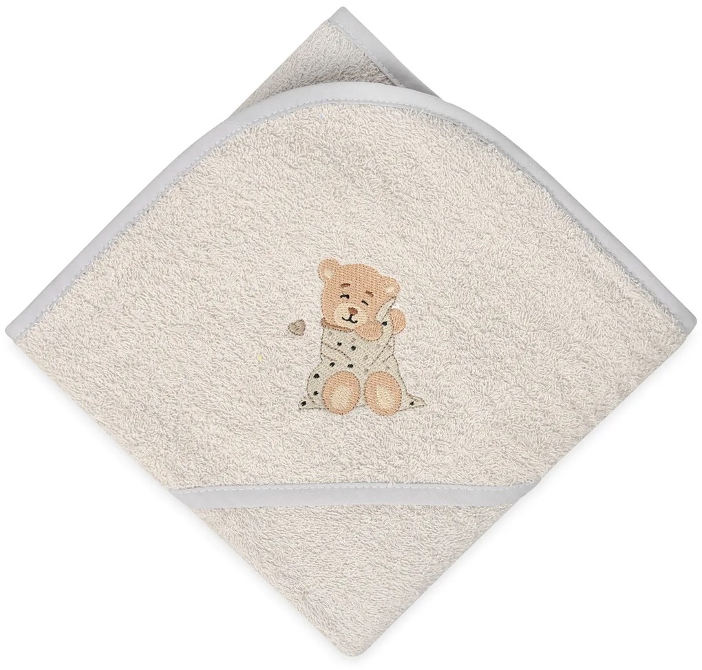 Babymatex Osuška s kapucňou MAXI 100x100 cm - Sivá