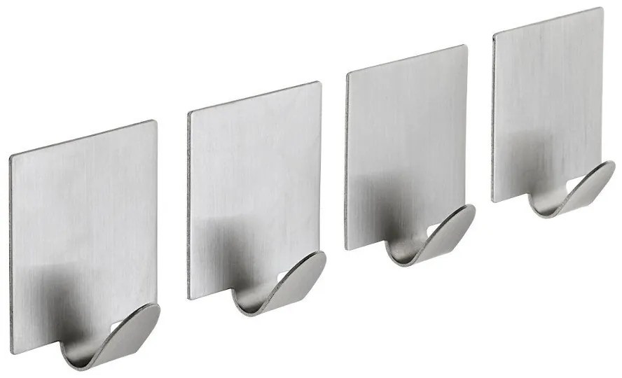 Sapho Sapho, Vešiačik samolepiaci, 4 ks, brúsená nerez, 33209