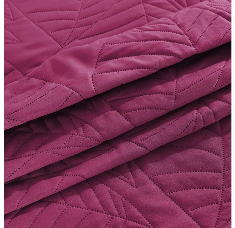 Fialový prehoz na posteľ LEAVES Rozmer: 220 x 240 cm