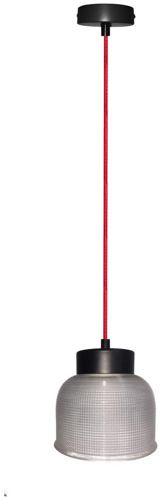 CLX Závesné retro osvetlenie FROSINONE, 1xE27, 40W, 14,5 cm, okrúhle, červené