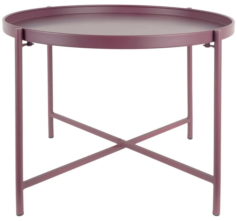 Ružovofialový kovový okrúhly konferenčný stolík ø 50 cm Meseta – Leitmotiv