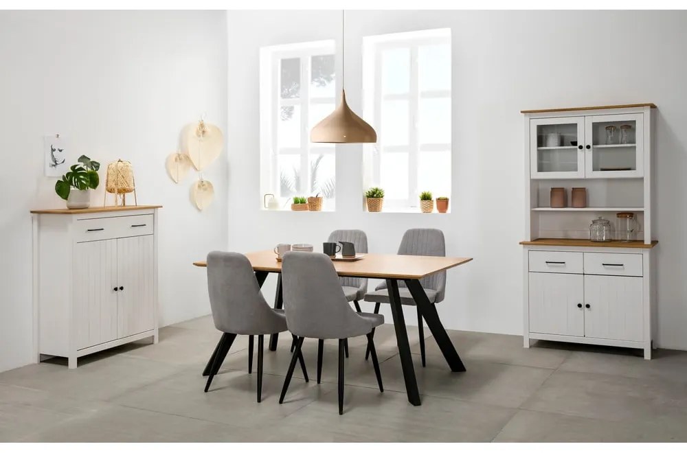 Biela vysoká komoda z borovicového dreva 90x110 cm Miranda – Marckeric