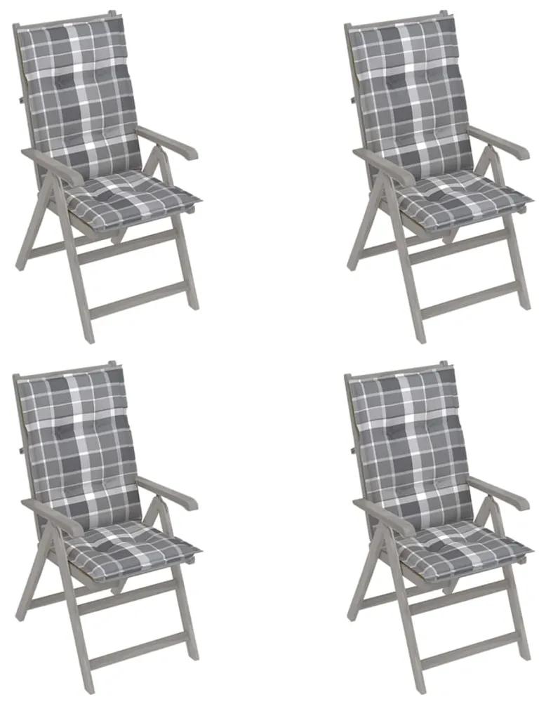 Záhradné sklápacie stoličky 4 ks s podložkami akáciový masív 3065406