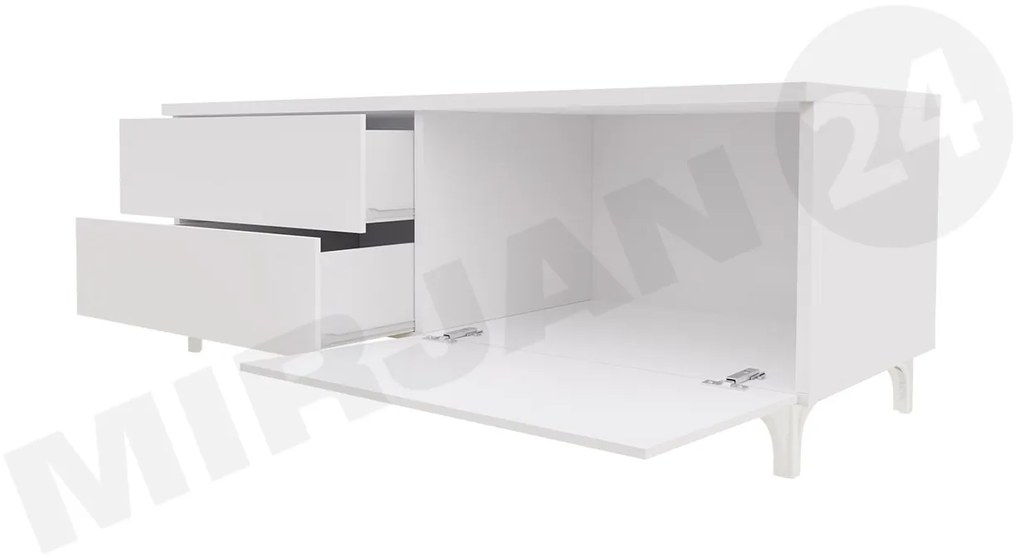 TV stolík Cleo XI-W Double, Farby: biela / čierny lesk