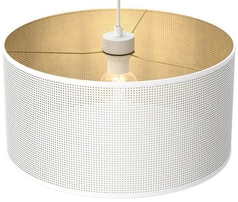Luster na lanku LOFT SHADE 1xE27/60W/230V pr. 40 cm biela/zlatá