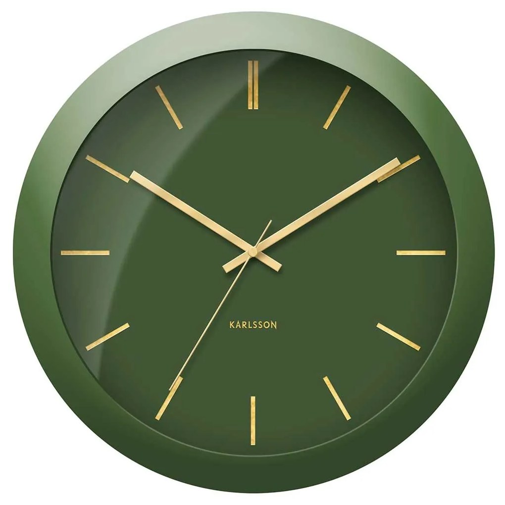 Nástenné hodiny Globe zelené 40× 12 cm