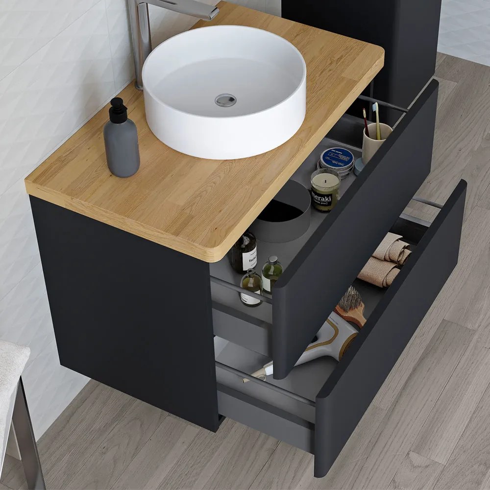 Mereo Mereo, Siena, kúpeľňová skrinka s umývadlom z liateho mramoru 101 cm, pre 2 batérie, MER-CN412M2