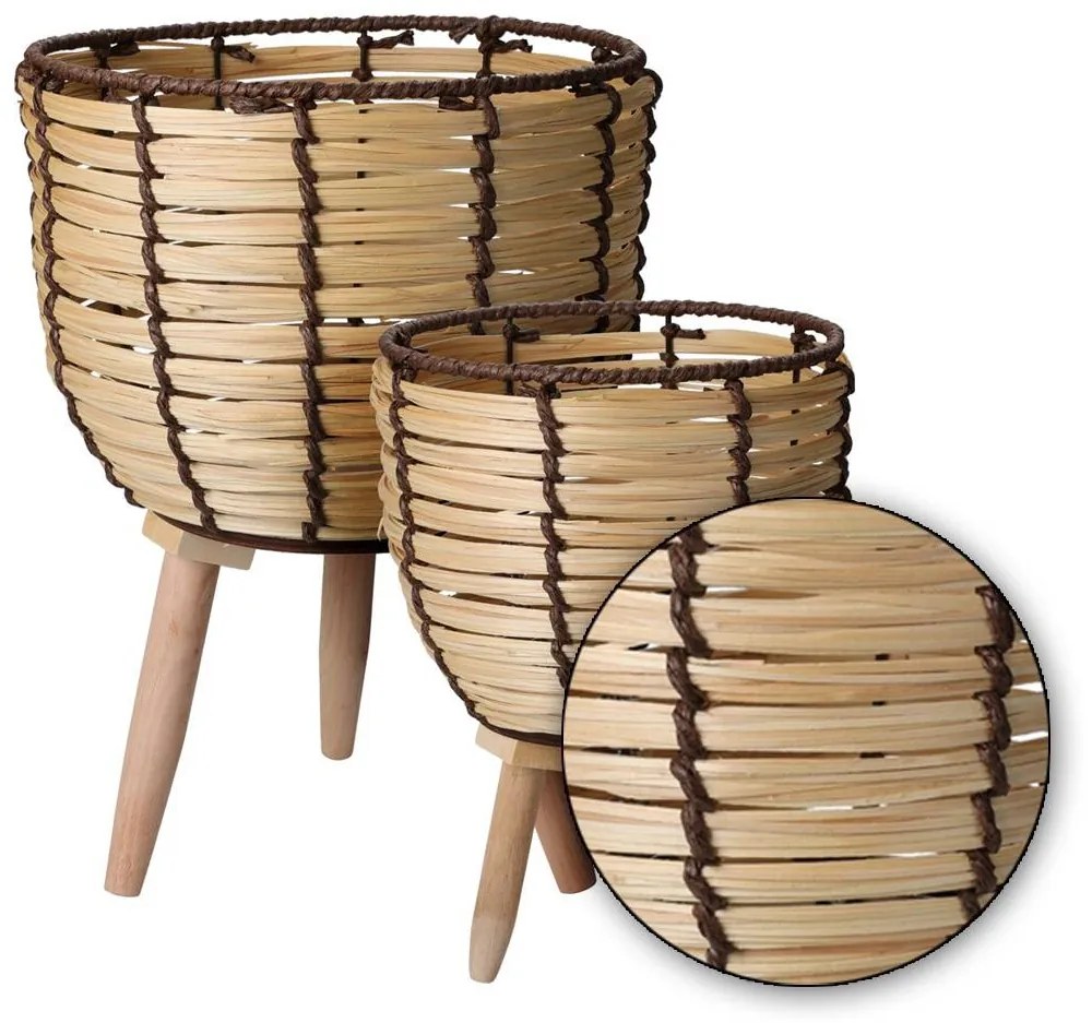 DREVENÝ KVETINÁČ WOOD1 SADA 2KS 37X25 CM+30X19 CM DREVO