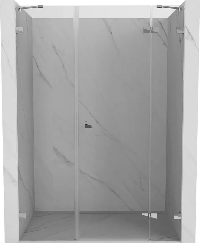 Mexen Lunar, pravé otočné sprchové dvere 130 cm, číre sklo, chrómový profil, 834S-130-050-01-00-P
