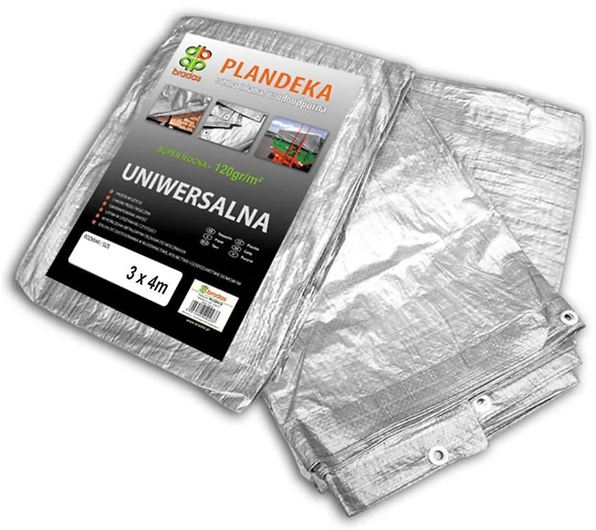 Plachta zosílená silver 3 x 4 m, 120G