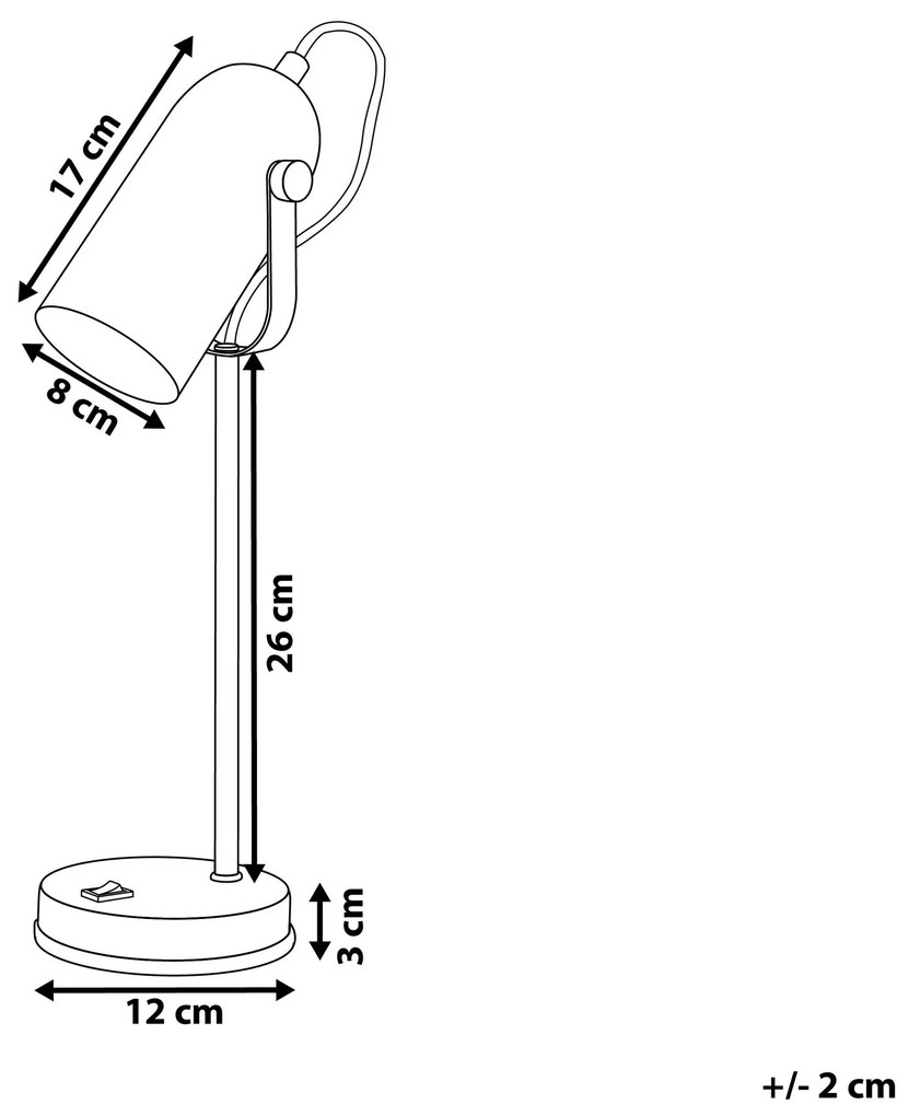 Kovová stolná lampa biela TYRIA Beliani