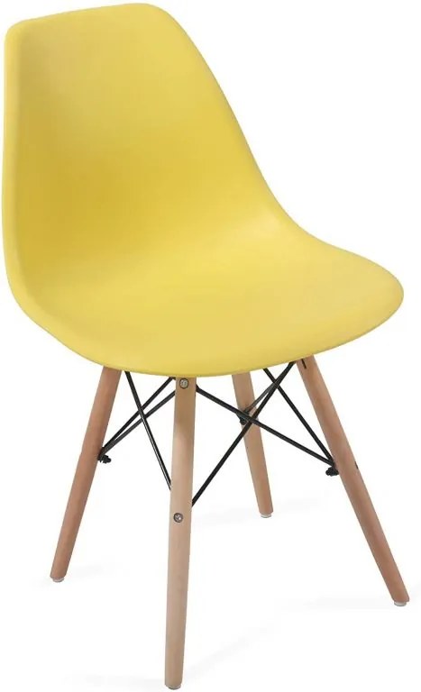 Sada stoličiek s plastovým sedadlom, 2 ks, žlté