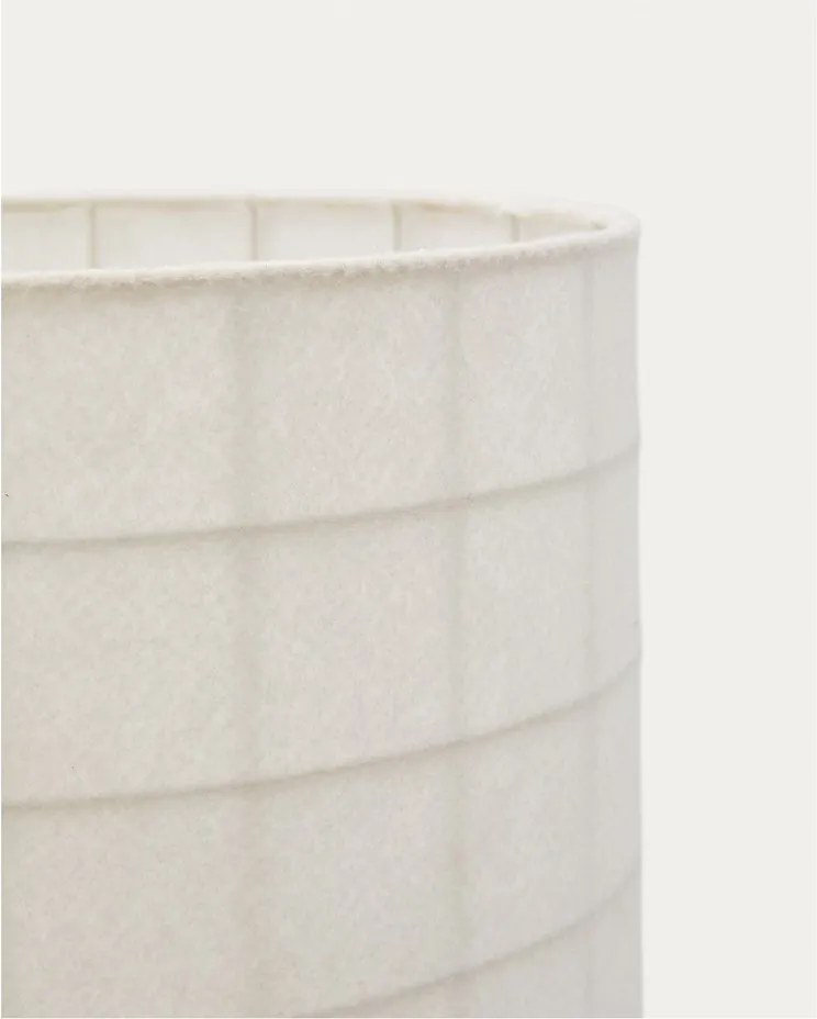 Biela/čierna stojacia lampa s textilným tienidlom (výška 142 cm) Dulan – Kave Home