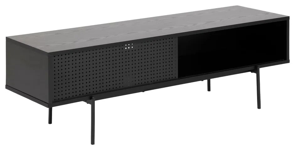 Čierny TV stolík v dekore jaseňa 140x45 cm Angus – Actona