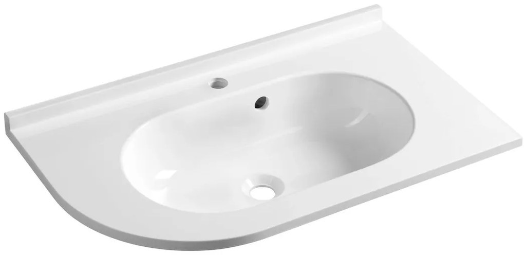 Sapho Sapho, PULSE liaty mramor umývadlo 75x45cm, pravé, biele, BM658