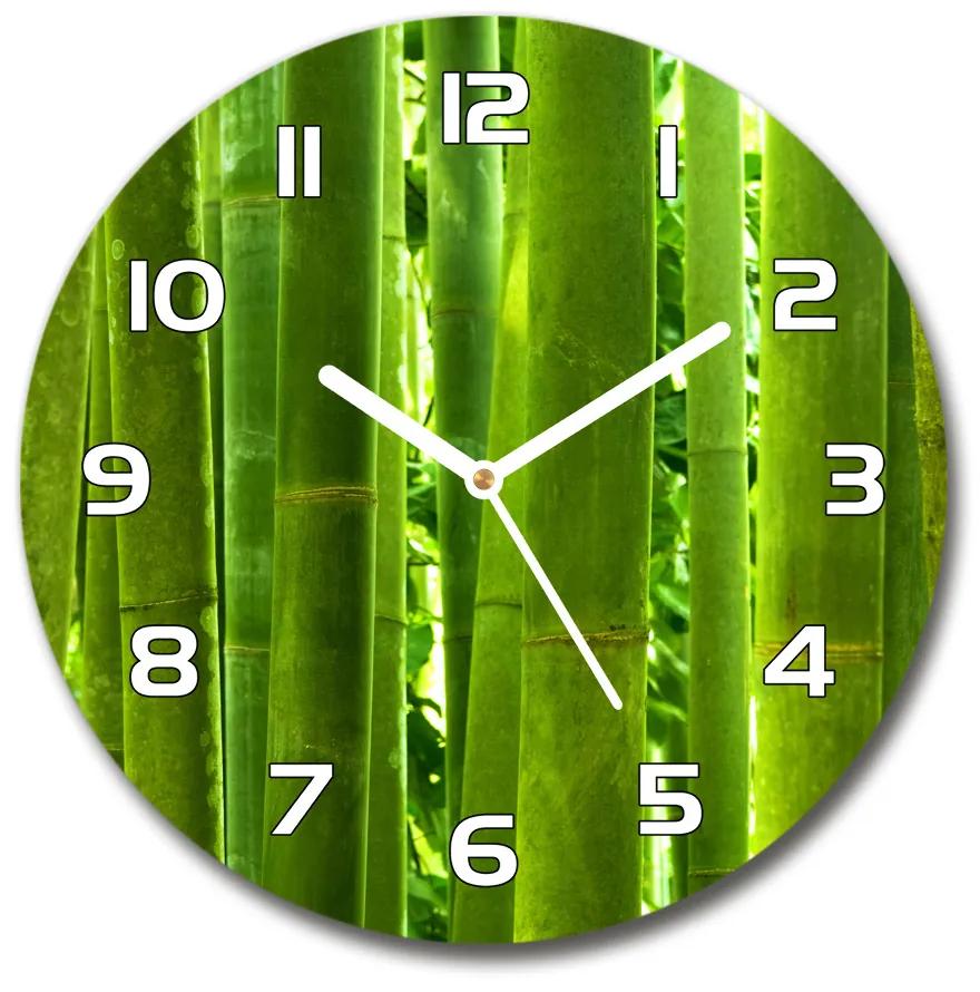 Sklenené nástenné hodiny okrúhle Bambus pl_zso_30_f_17587007