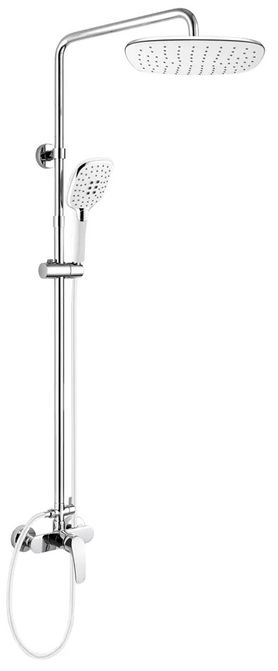 Mereo Mereo, Sprchová batéria s hlavovou hranatou sprchou, biela, MER-CBE60104SJE