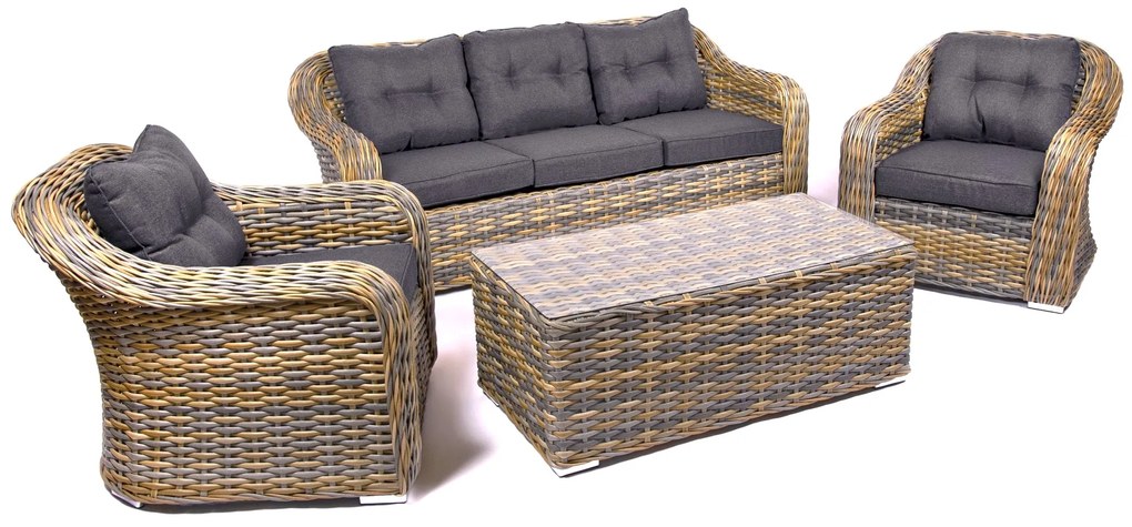 Záhradný ratanový nábytok MONTE CARLO hnedo-sivý