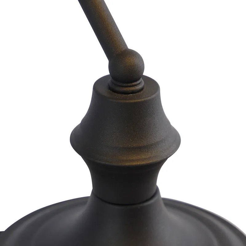 Klasická lampa notára čierna s opálovým sklom - Banker